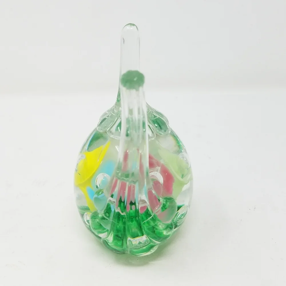 Vtg Joe St Clair‎ clear Studio Art Glass teapot paperweight ring holder vanity